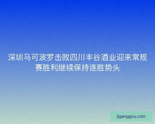 深圳马可波罗击败四川丰谷酒业迎来常规赛胜利继续保持连胜势头