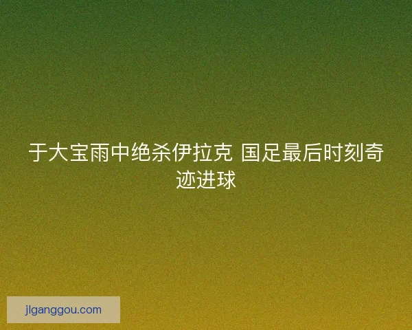于大宝雨中绝杀伊拉克 国足最后时刻奇迹进球